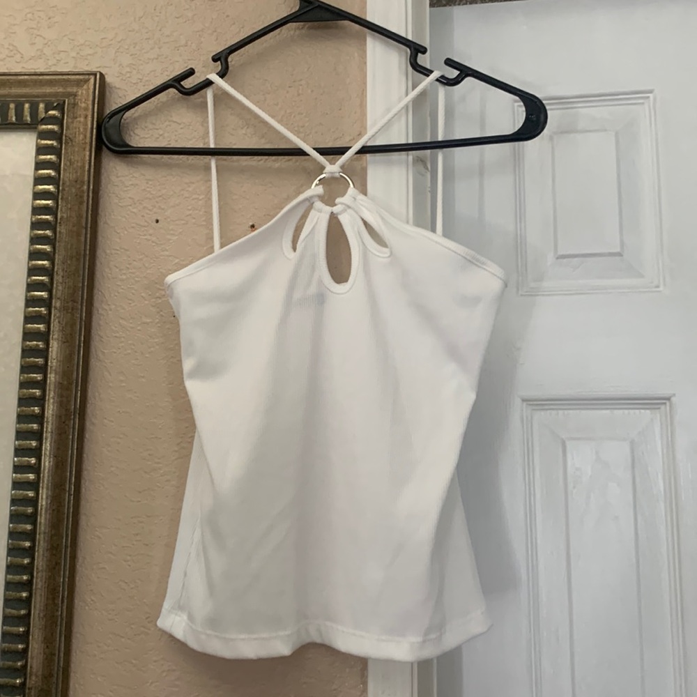 PaperMoon white hoop tank top